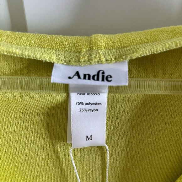 Andie Yellow Terry‎ Hoodie Dress Tunic Swim Coverup size M NWT - Picture 8 of 12